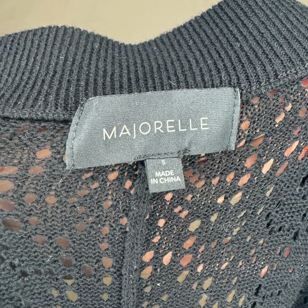 MAJORELLE Black Crochet Flared Pants